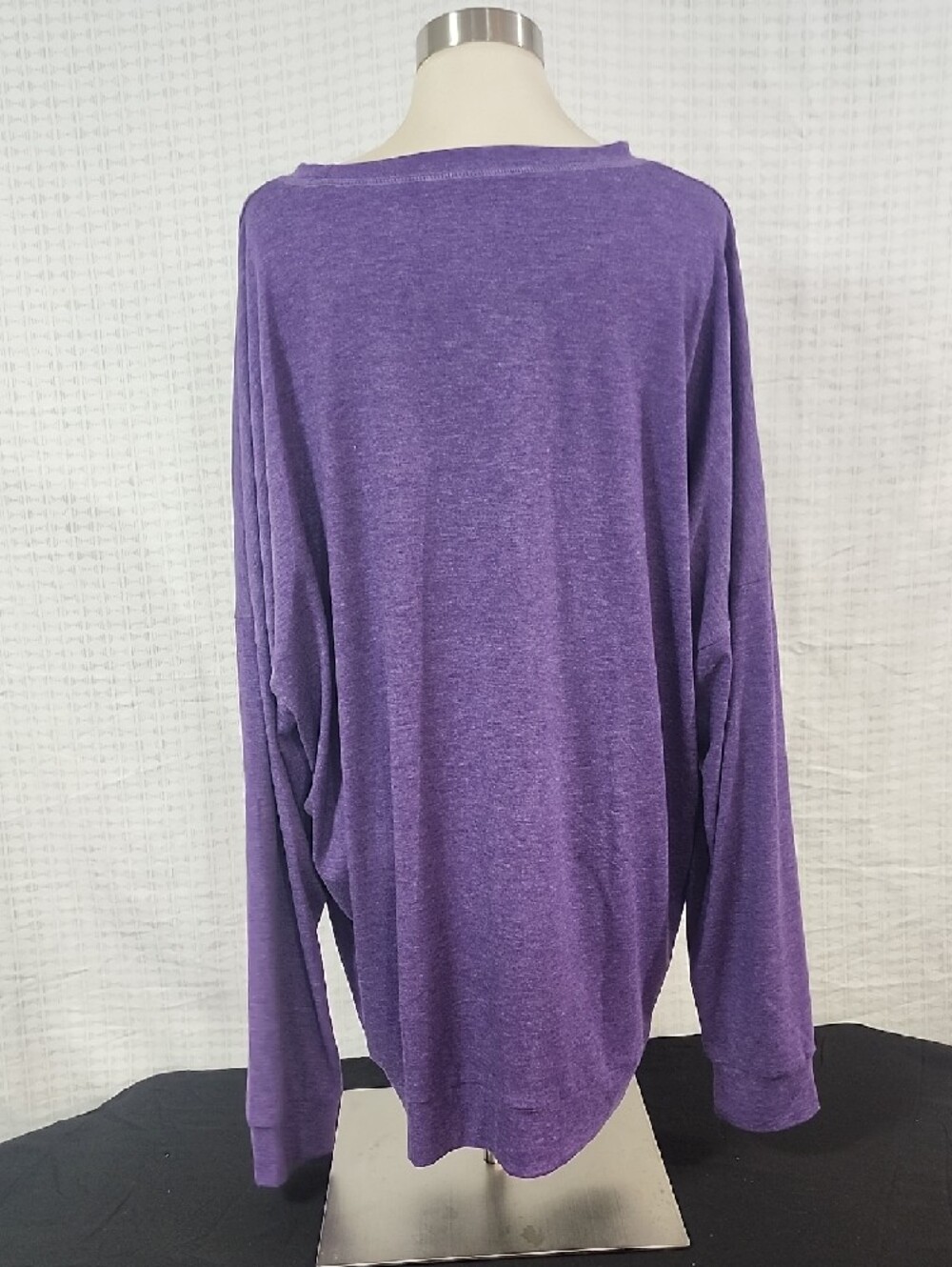 Purple Long Sleeve Sweatshirt with Black Cat Moon Graphic - Picture 4 of 5
